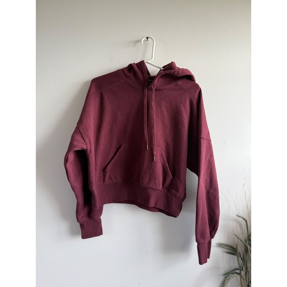 Beyond Yoga Tops - Beyond Yoga Womens Cropped Hoodie Burgundy Maroon Cotton Blend Fleece M 3818